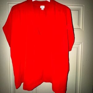 A New Day Red Boxy Short Sleeve Blouse